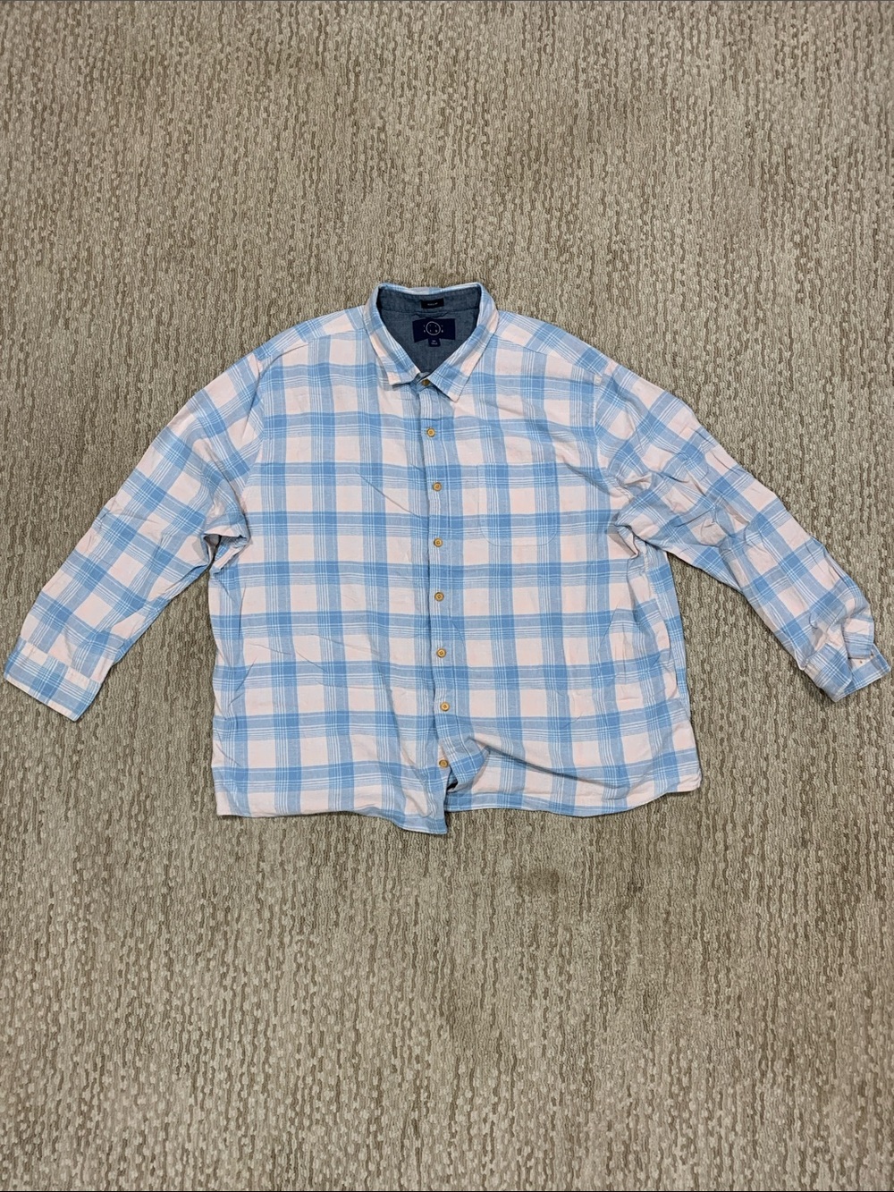 Even Tide 3XL Chambray Button-Up Shirt in Denim Blue (406)